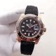 Copy Rolex GMT-Master II Rose Gold Black Ceramic Black Rubber Strap Watch (3)_th.jpg